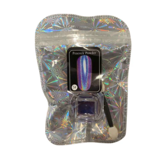 Ultra Vibrant Peacock Powder Nail Dust