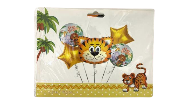 5 Piece Happy Birthday Cartoon Character Balloons – Large, Vibrant & Fun