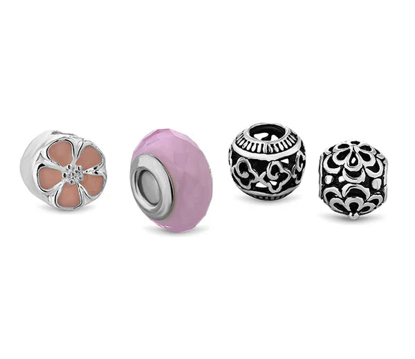 Diamond Style London - Treasure Bracelet in Floral Pink (Item code: Treasurebrafloral)