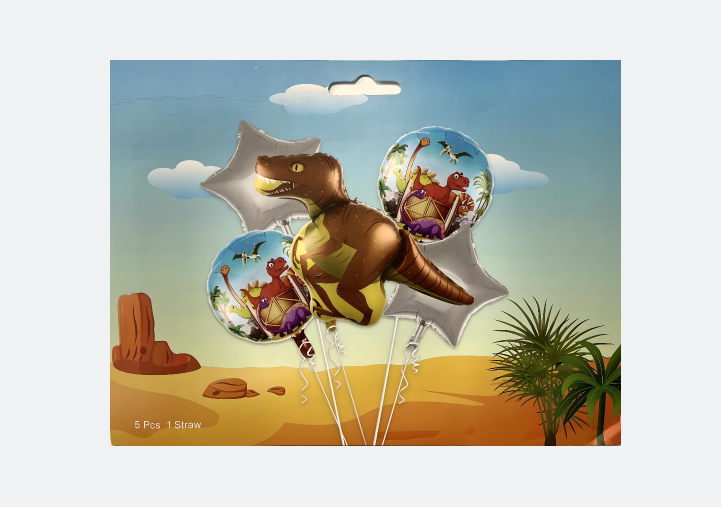 5 Piece Happy Birthday Cartoon Character Balloons – Large, Vibrant & Fun