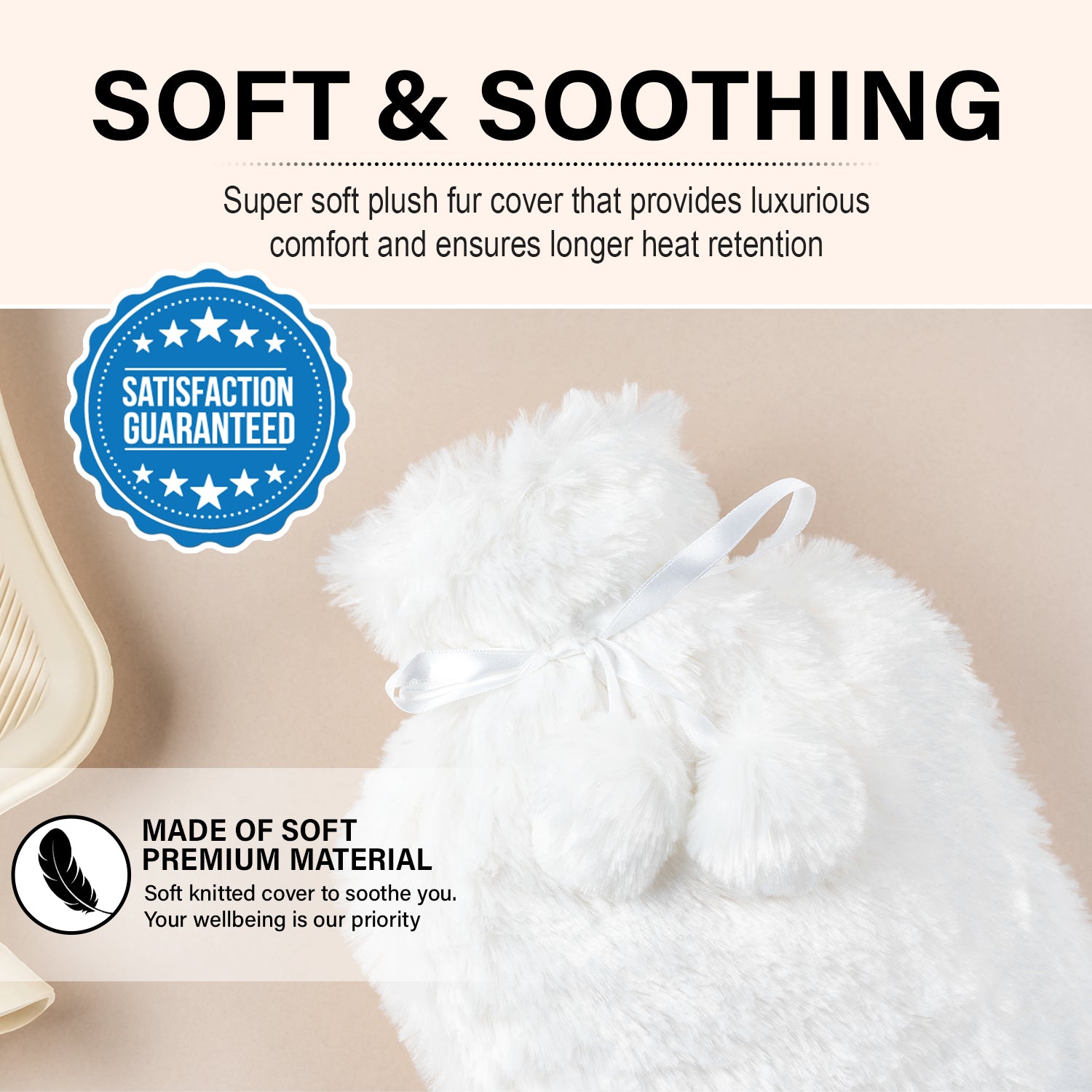 Generise 2L Hot Water Bottle with Plush Cover – Extra Warm & Safe