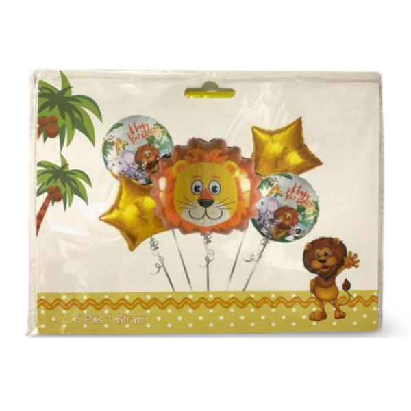 5 Piece Happy Birthday Cartoon Character Balloons – Large, Vibrant & Fun
