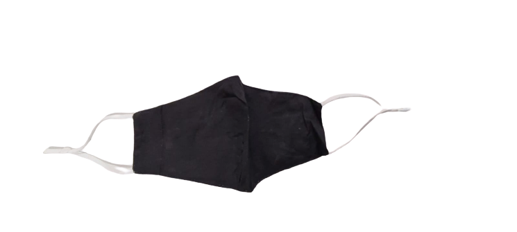 Generise Reusable Adjustable Face Mask with Filter Pocket - Black with White Ear Straps