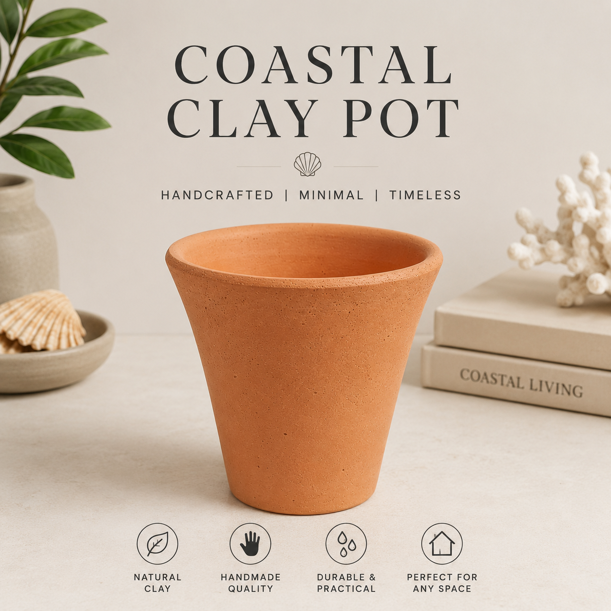 Generise Victorian Clay Pot- 11cm x 10cm