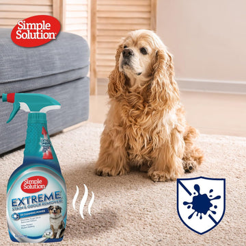 Simple Solution Extreme Pet Stain and Odour Remover, Enzymatic Cleaner with 3X Pro-Bacteria Cleaning Power - 945ml