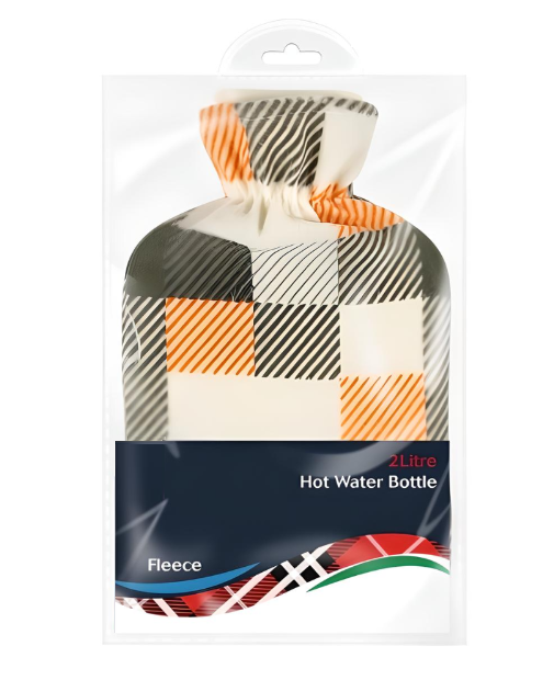 2-Litre Hot Water Bottles with Soft Fleece Cover