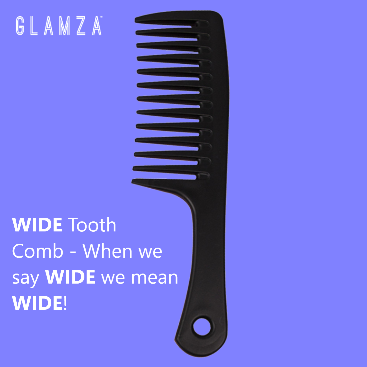 Glamza Big Wide Tooth Comb - Black