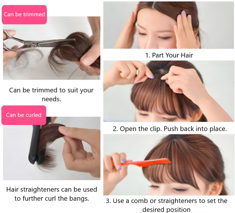 Glamza 'Big Bang' Clip in Hair Bangs - Thicker & Fuller - 6 Options
