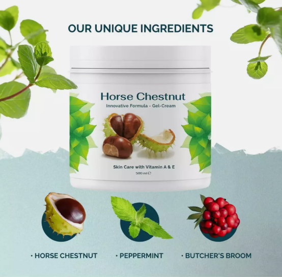 Generise Horse Chesnut Cream Gel 500ml For Spider Veins + Varicose Veins