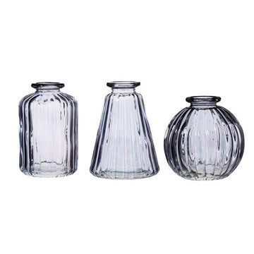 Sass Belle Grey Glass Bud Vases Set Of 3