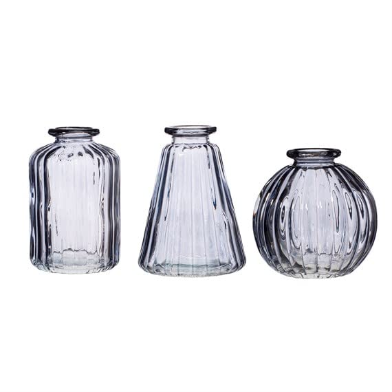 Sass Belle Grey Glass Bud Vases Set Of 3