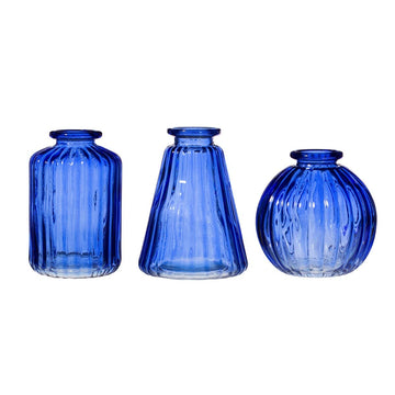 Sass Belle Cobalt Blue Glass Bud Vases Set Of 3