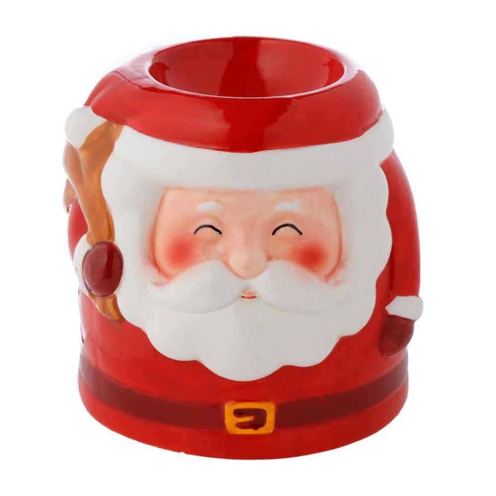 Puckator Festive Friends Santa Shaped Christmas Ceramic Oil Burner Wax Melt Burners Warmer Boho Bedroom Decor Diffuser Scent Tea Light Burner Holder House Warming Gift Aromatherapy Set