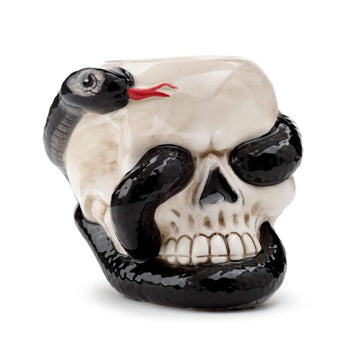 Puckator Skull With Coiled Snake Shaped Ceramic Oil Burner Wax Melt Burners Warmer Boho Bedroom Decor Diffuser Scent Tea Light Burner Holder House Warming Gift Aromatherapy Set