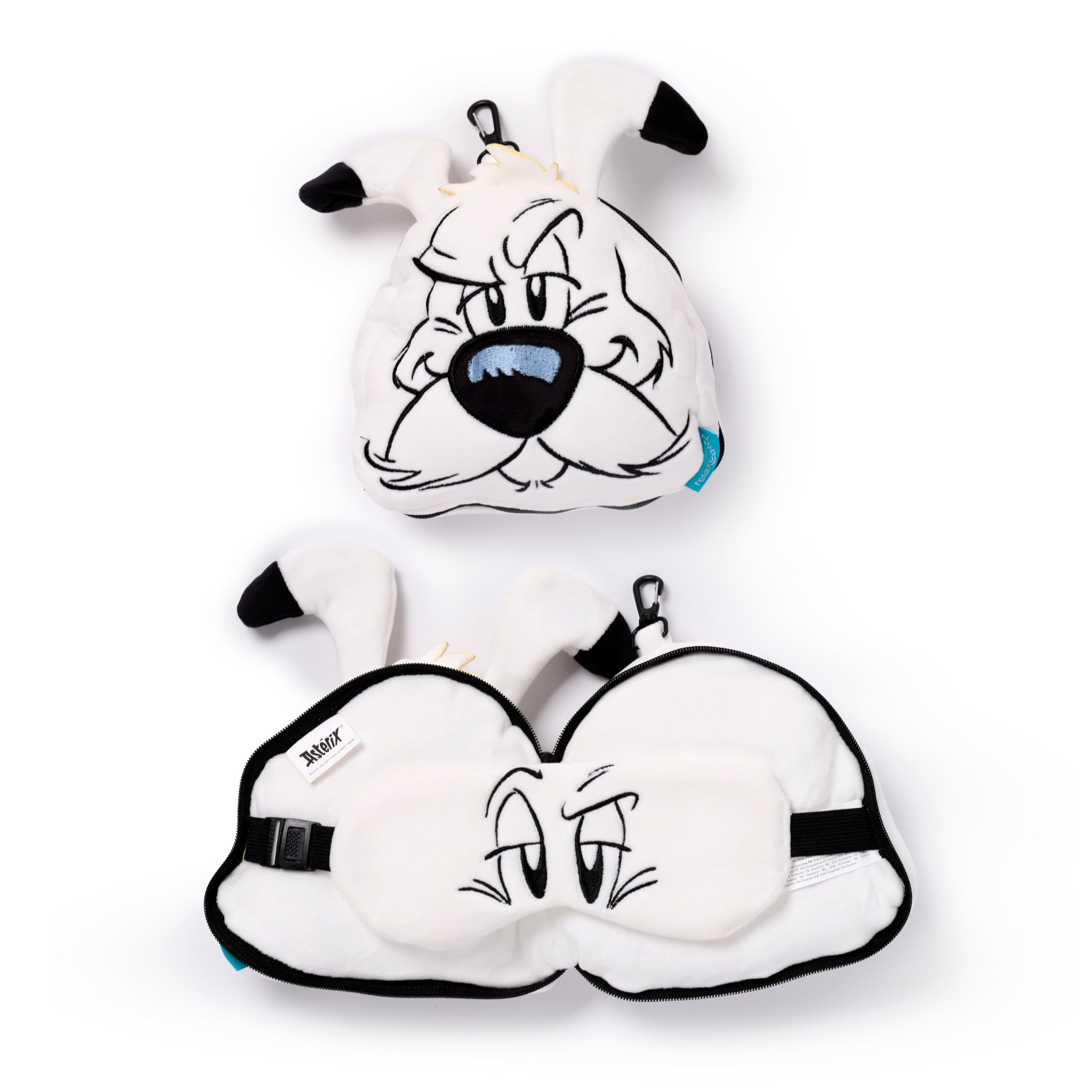 Relaxeazzz Idefix Dogmatix Asterix Round Plush Travel Pillow Eye Mask Sleep Eye Mask Masks Kids Travel Accessories For Sleeping Airplane Flight Plane Neck Pillow Pillows