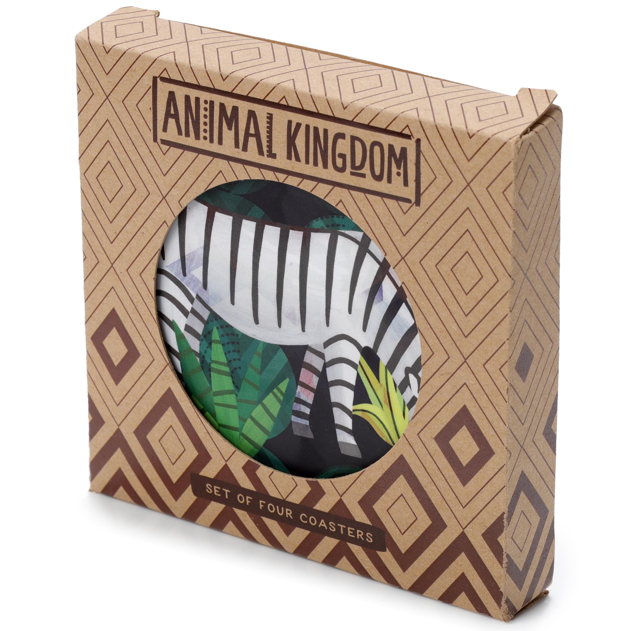 Puckator Animal Kingdom Set Of 4 Cork Coasters Wood Table Pub Drink Coasters Tiles Placemats Bar Accessories For Home Desk Coaster Tile Slate Dining Table Decor Drinks Mats Man Cave Accessories