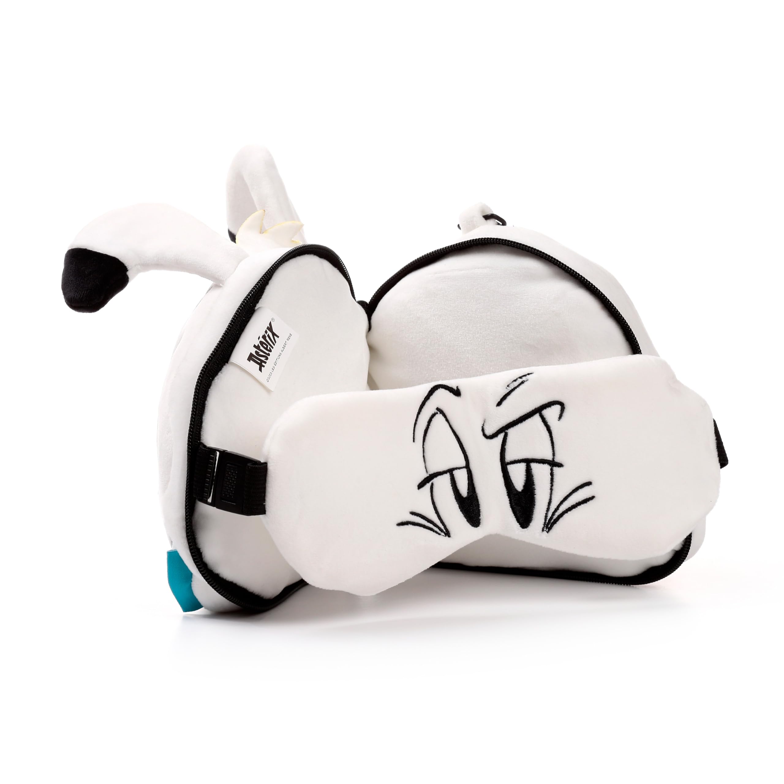 Relaxeazzz Idefix Dogmatix Asterix Round Plush Travel Pillow Eye Mask Sleep Eye Mask Masks Kids Travel Accessories For Sleeping Airplane Flight Plane Neck Pillow Pillows