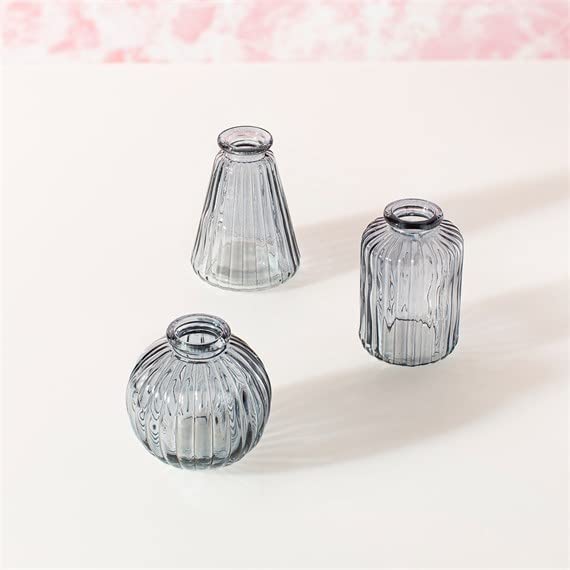 Sass Belle Grey Glass Bud Vases Set Of 3