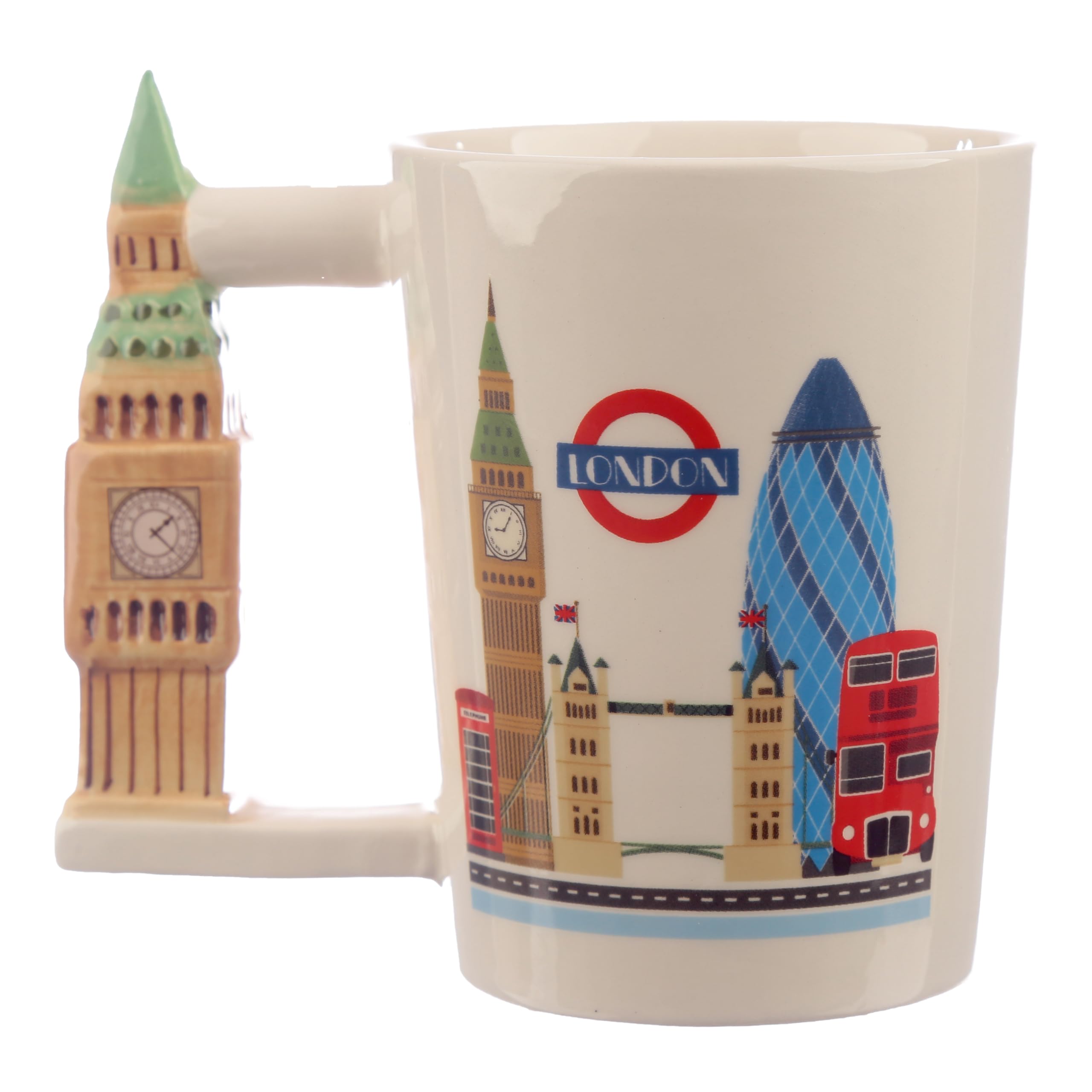 Puckator London Souvenir Big Ben Ceramic Shaped Handle Tea Coffee Mug Funny Home Accessories Cute Gifts For Girlfriend Large Mugs For Men Women Hot Drinks Cups Presents Secret Santa Gift Cup Set