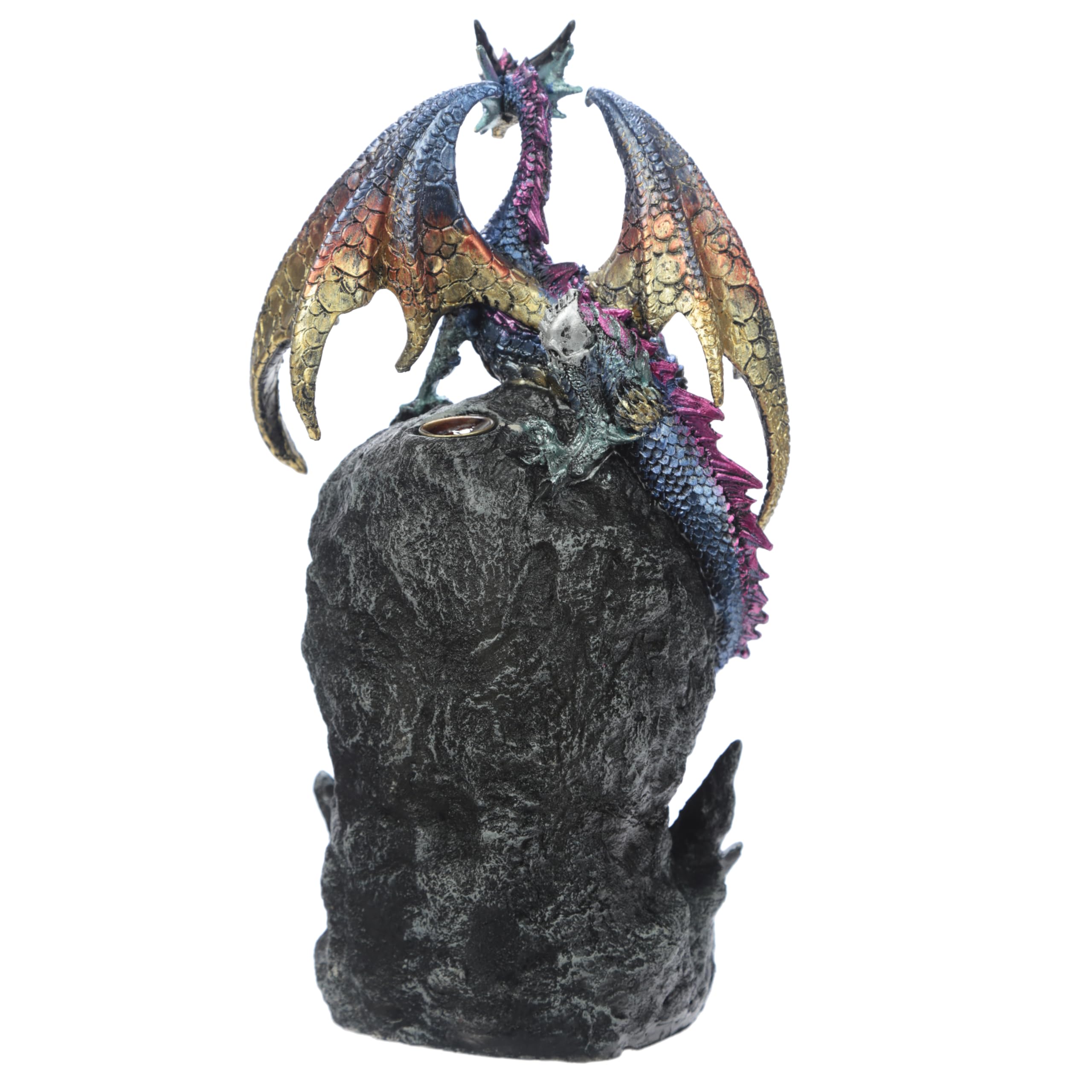 Puckator Led Ice Dragon Dark Legends Resin Backflow Waterfall Incense Holder Home Aromatherapy Ornament Decor 6 Free Backflow Cones Height 28Cm Width 155Cm Depth 13Cm Multi