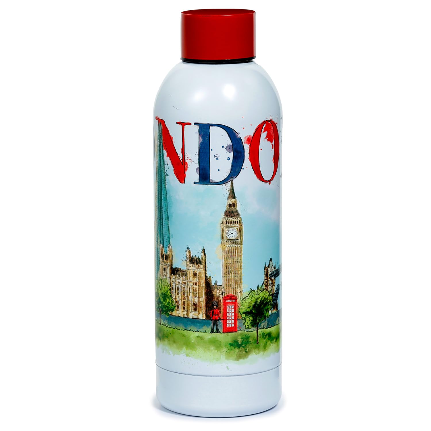 Puckator Bot194 London Tour Reusable Stainless Steel Hot Cold Thermal Insulated Drinks Bottle 530Ml