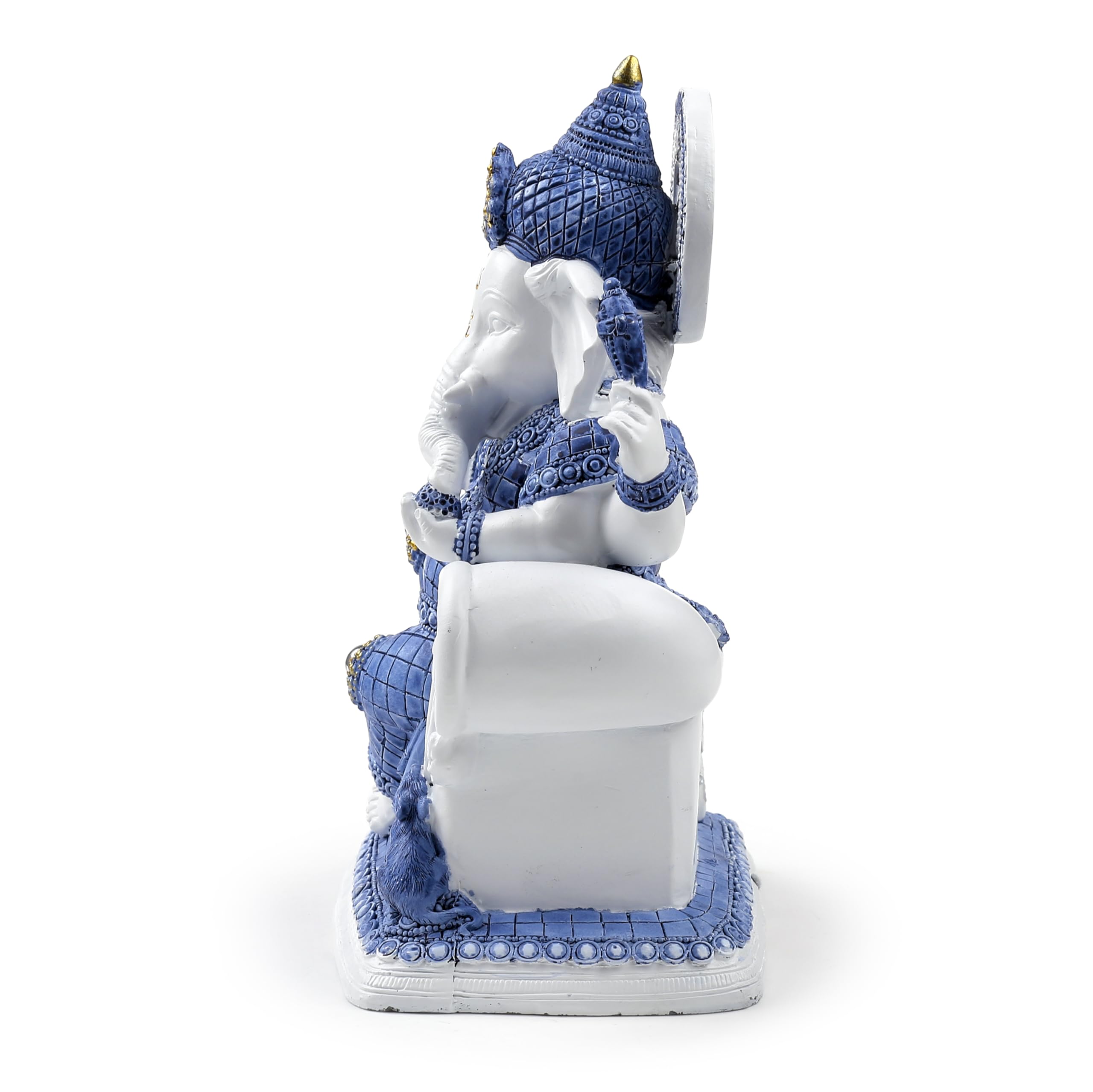 Puckator White Blue Ganesh Meditation Ganesh Ganesha Idol Statue Statues For Home Decor Ganapati Ganpati Indian Decoration Decorations Home Hindu Gift Gifts Items For Women