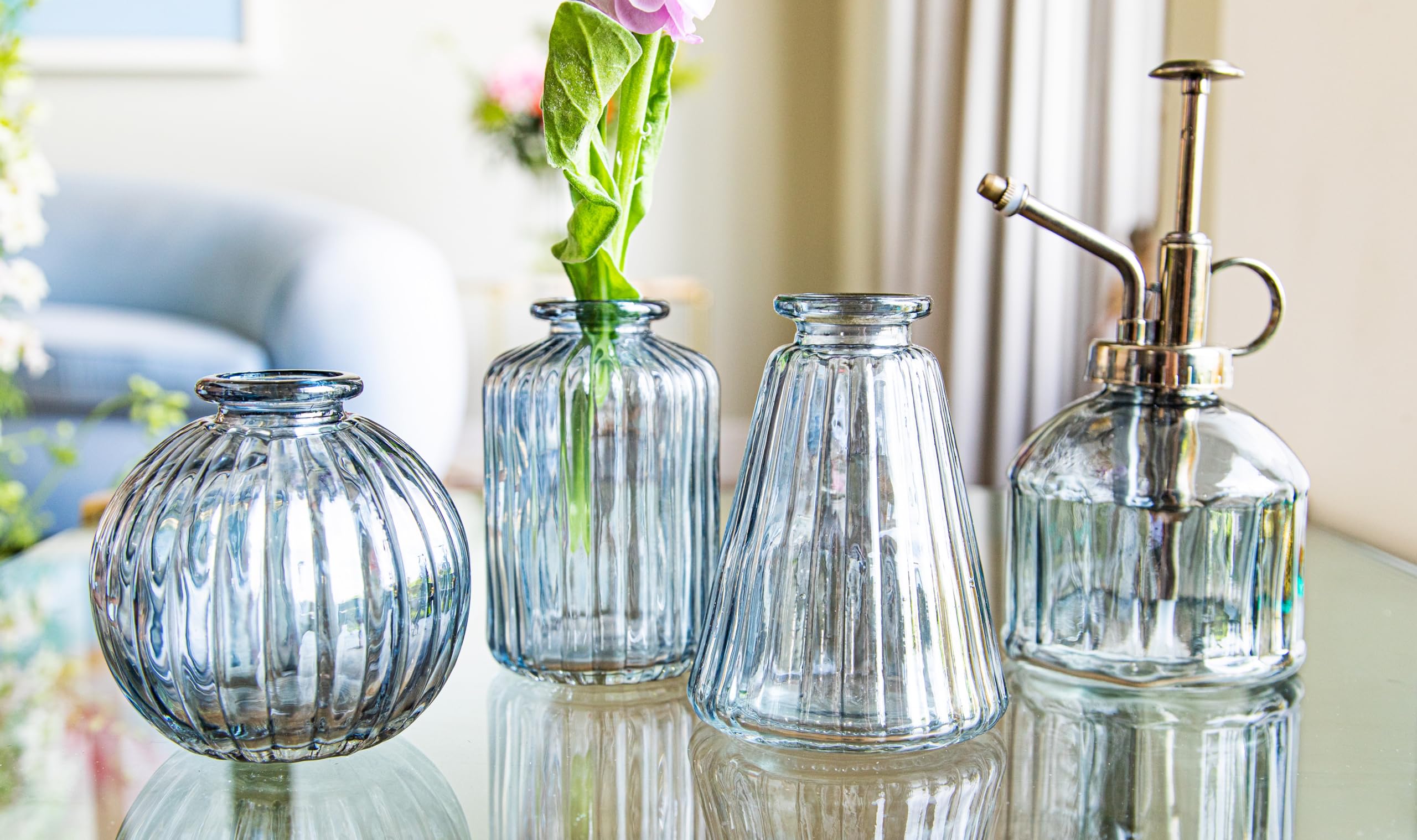 Sass Belle Grey Glass Bud Vases Set Of 3