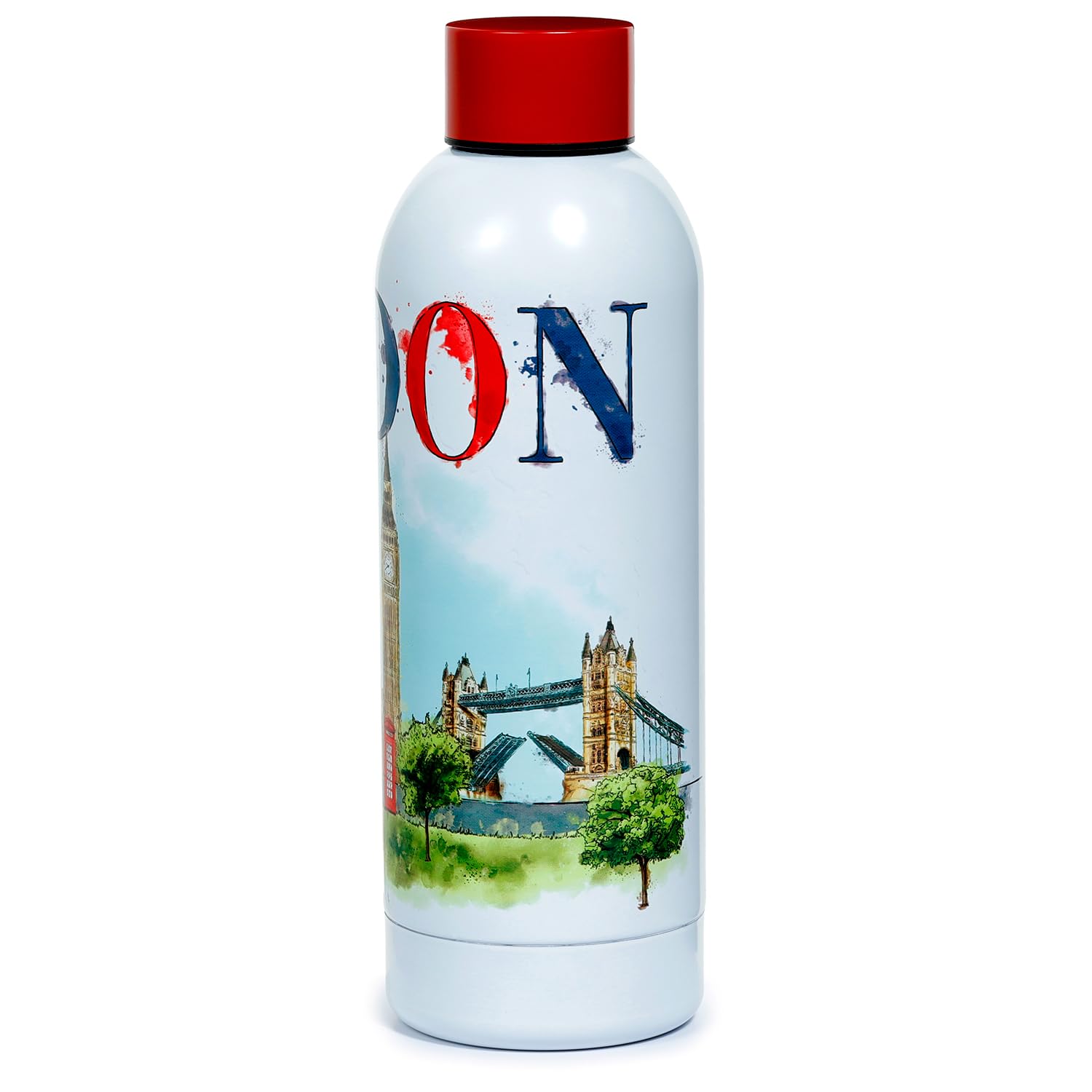 Puckator Bot194 London Tour Reusable Stainless Steel Hot Cold Thermal Insulated Drinks Bottle 530Ml