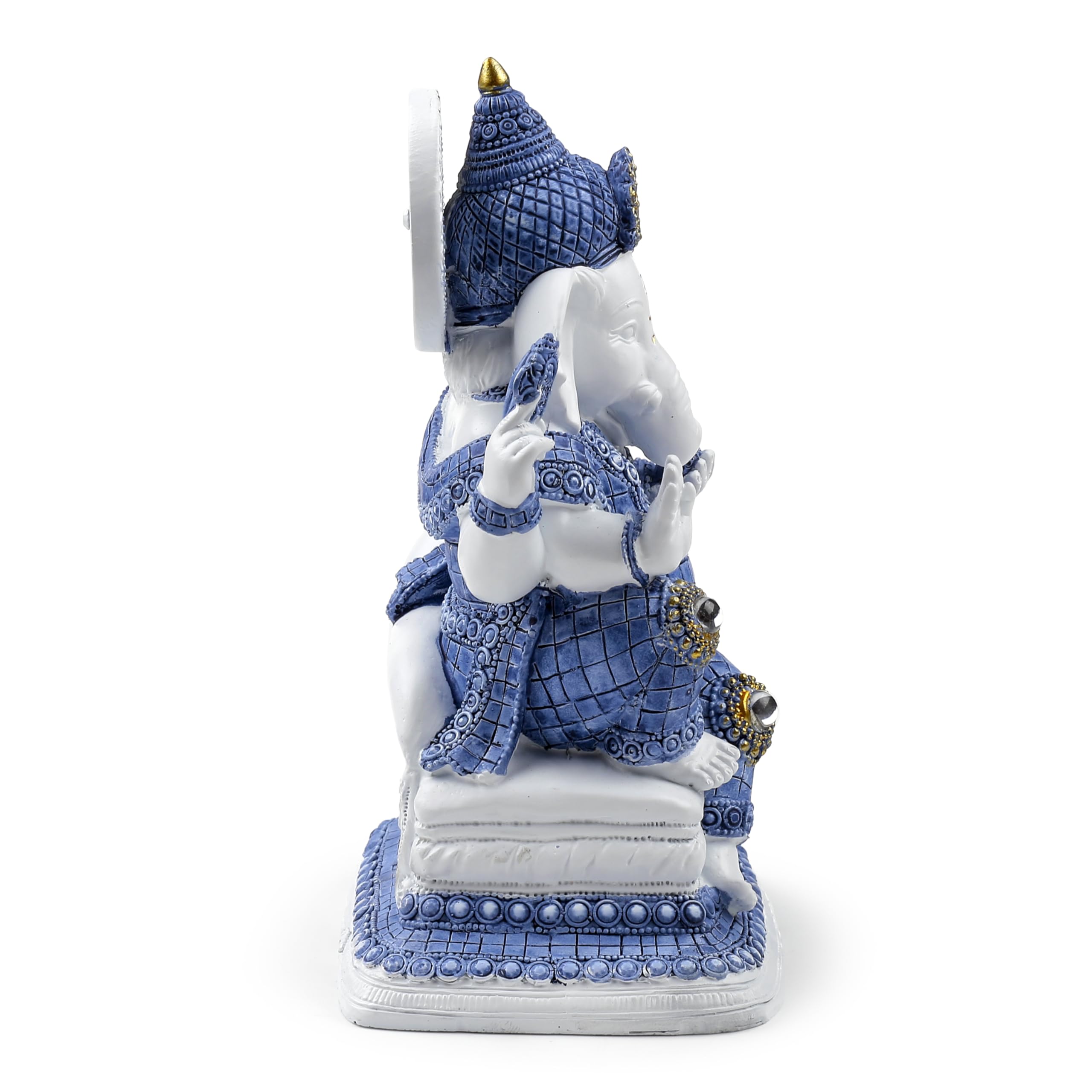 Puckator White Blue Ganesh Meditation Ganesh Ganesha Idol Statue Statues For Home Decor Ganapati Ganpati Indian Decoration Decorations Home Hindu Gift Gifts Items For Women