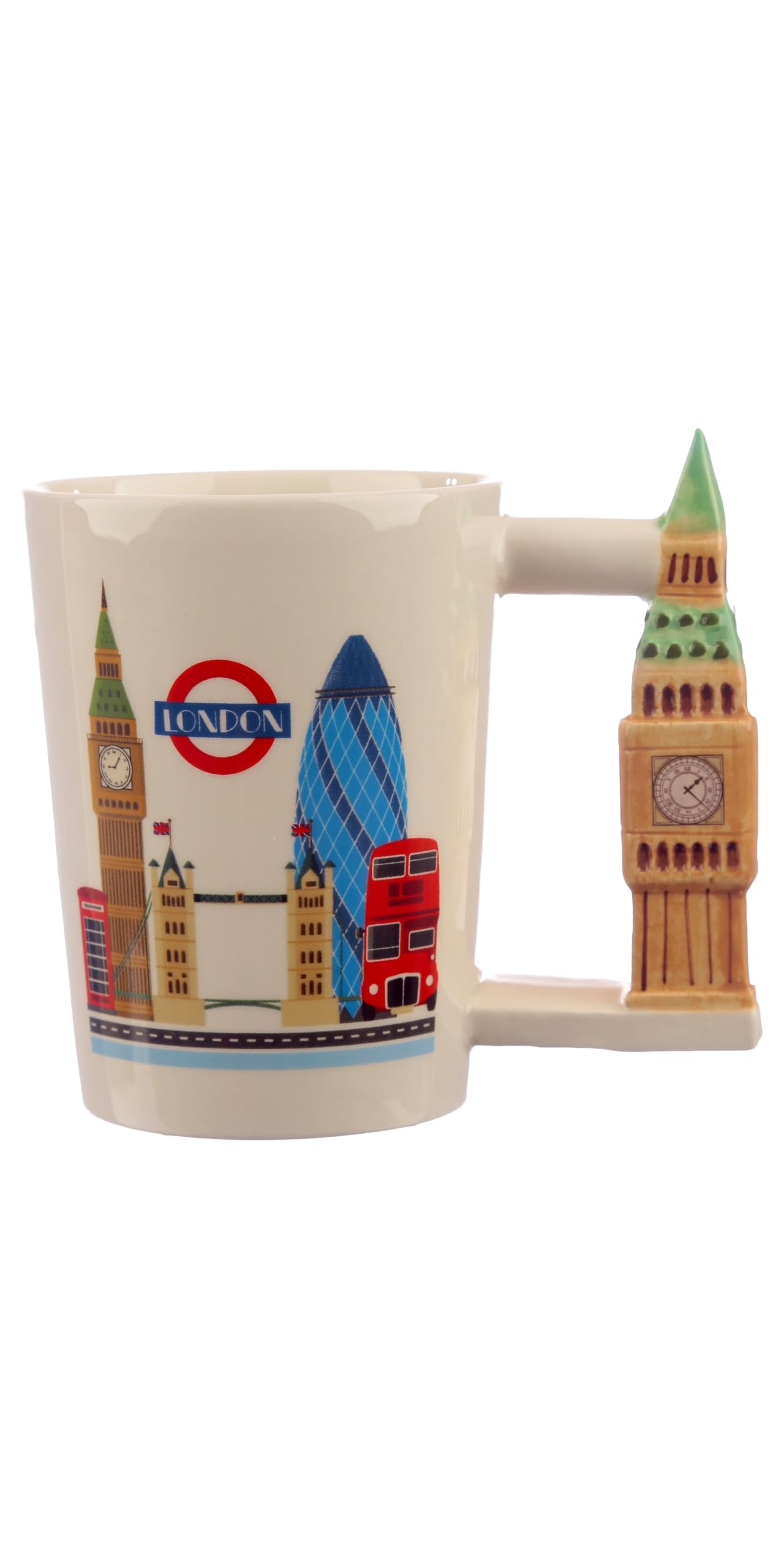 Puckator London Souvenir Big Ben Ceramic Shaped Handle Tea Coffee Mug Funny Home Accessories Cute Gifts For Girlfriend Large Mugs For Men Women Hot Drinks Cups Presents Secret Santa Gift Cup Set