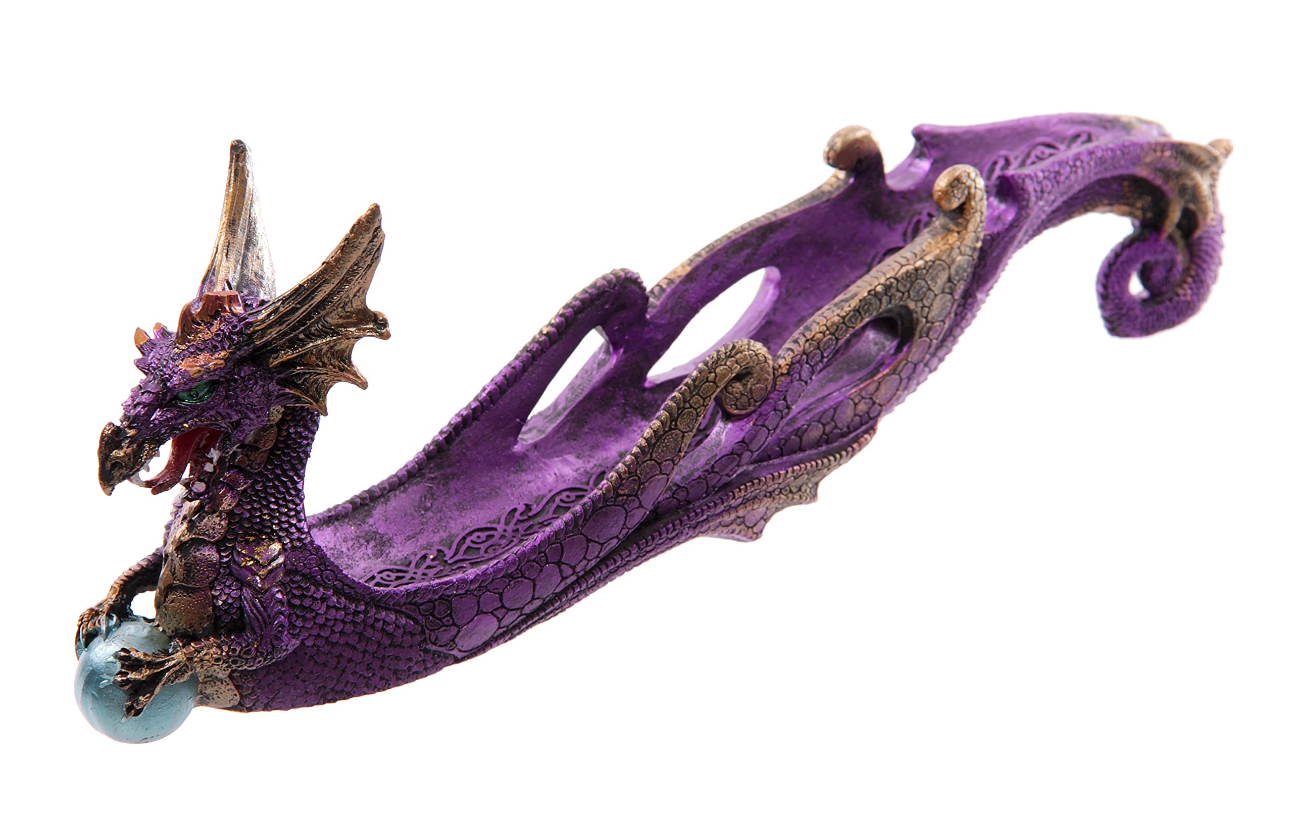 Puckator Dark Legend Dragon Incense Holder Zen Meditation Gifts Incense Holders For Sticks Spiritual Gifts Incense Burner Dragon Gifts For Men And Women Ashcatcher Resin