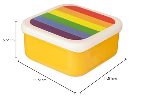 Puckator Somewhere Rainbow Reusable Lidded Snack Pot Lunch Box Set Of 3 Bpa Free Pvc Work School Travel Home Large 55X115X115Cm Medium 45X10X19Cm Small 4X85X85Cm