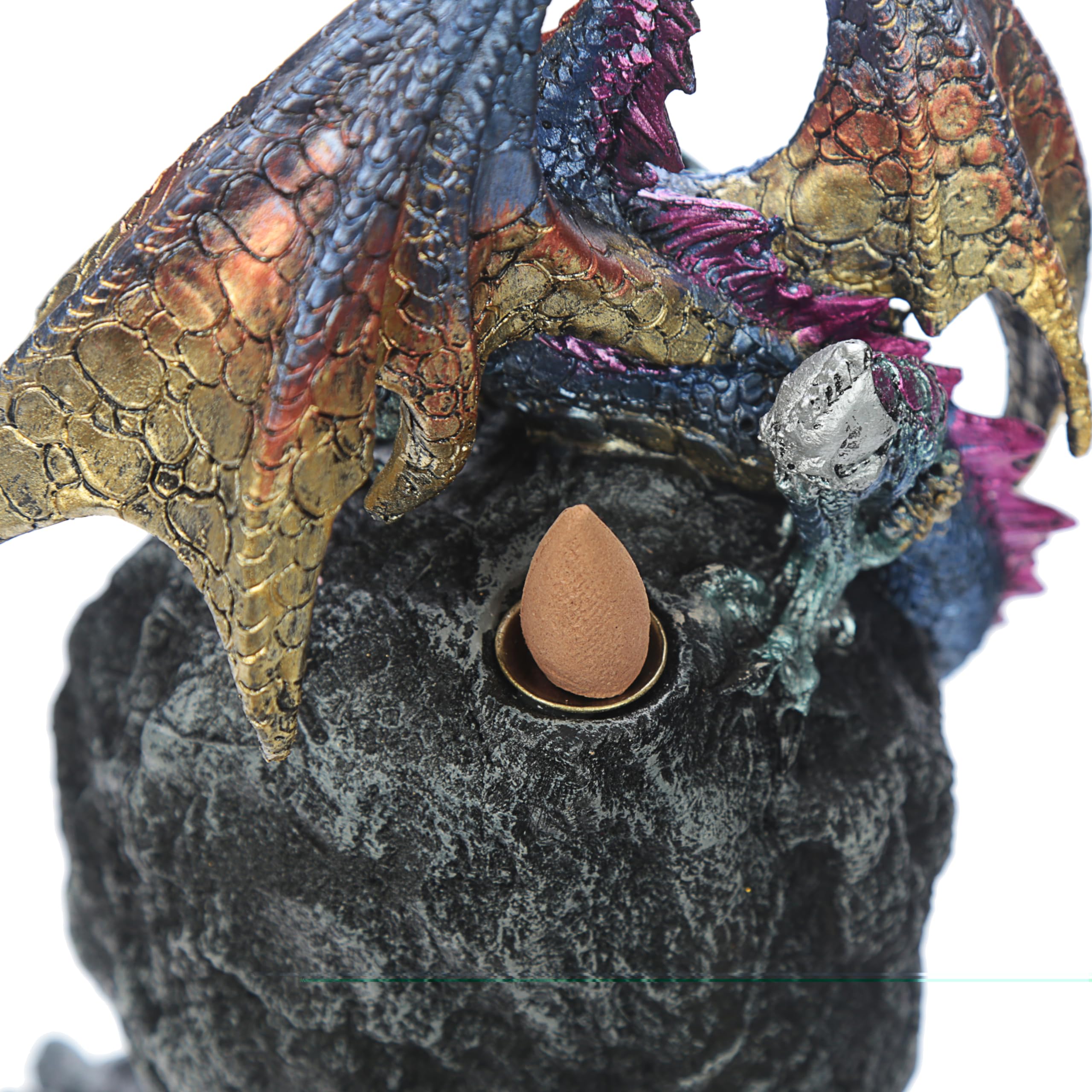 Puckator Led Ice Dragon Dark Legends Resin Backflow Waterfall Incense Holder Home Aromatherapy Ornament Decor 6 Free Backflow Cones Height 28Cm Width 155Cm Depth 13Cm Multi