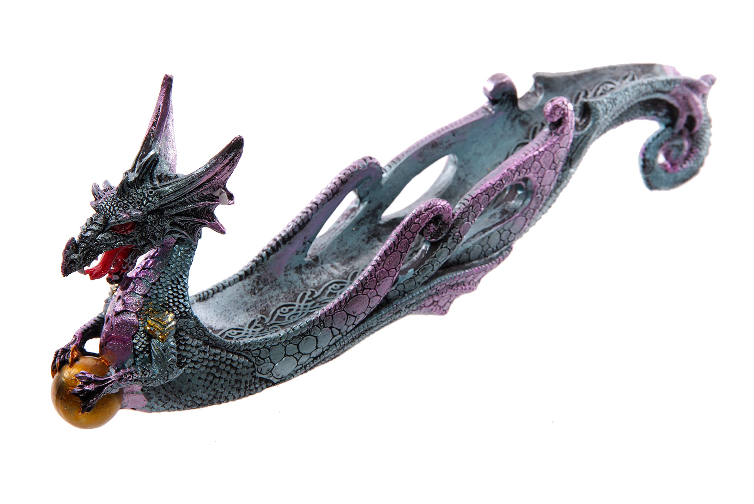 Puckator Dark Legend Dragon Incense Holder Zen Meditation Gifts Incense Holders For Sticks Spiritual Gifts Incense Burner Dragon Gifts For Men And Women Ashcatcher Resin