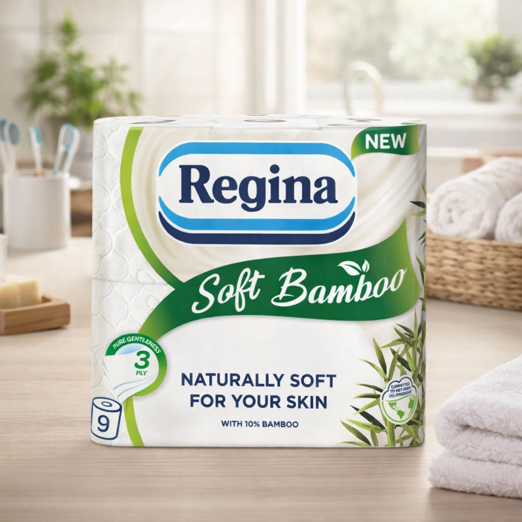 Regina Soft Bamboo 3 Ply Toilet Tissue 9 Pack X 5