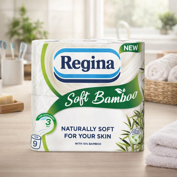 Regina Soft Bamboo 3 Ply Toilet Tissue 9 Pack X 5