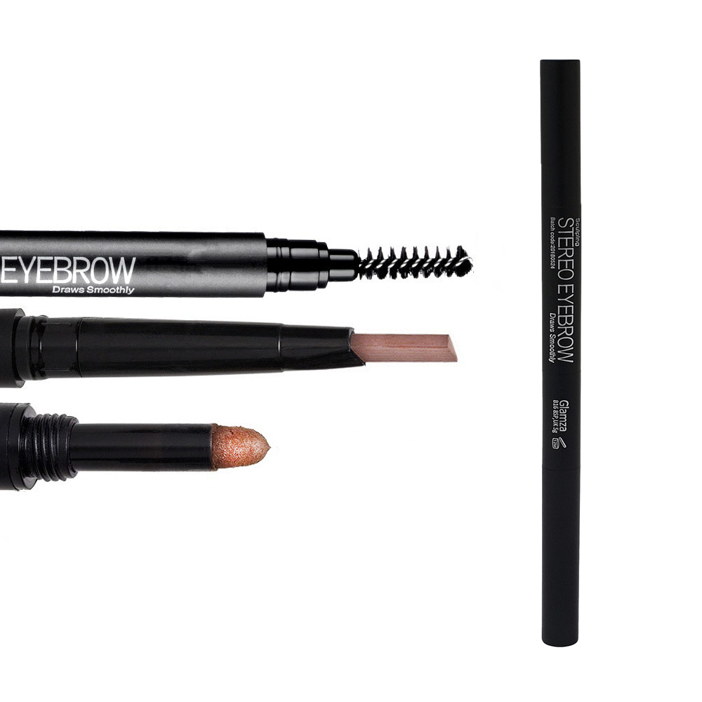 3 In 1 Smooth Stereo Eyebrow Pen - Brush, Powder & Pen