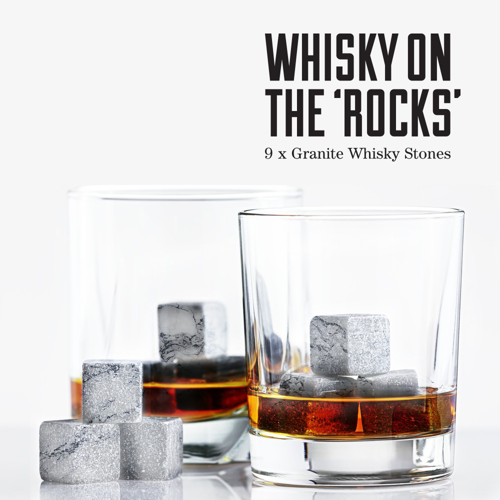 Granite Whiskey Ice Cooler Stones (Reuseable)