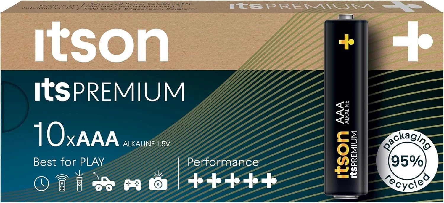 Itson - Power Alkaline AAA Battery 10 Pack