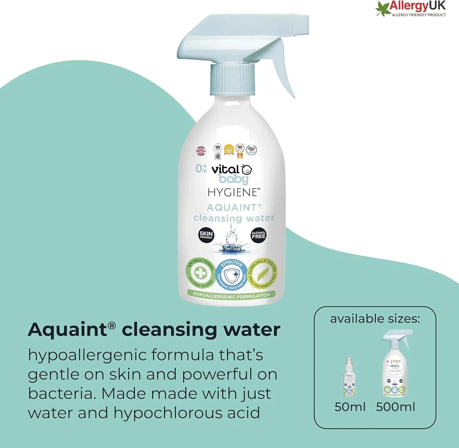 Vital Baby Aquaint Cleansing Water 500ml