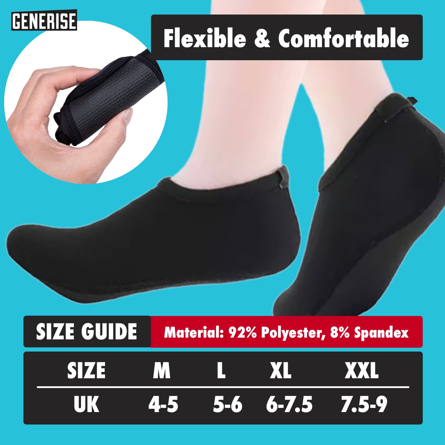 Generise Non Slip Quick Dry Water Shoes - Pair