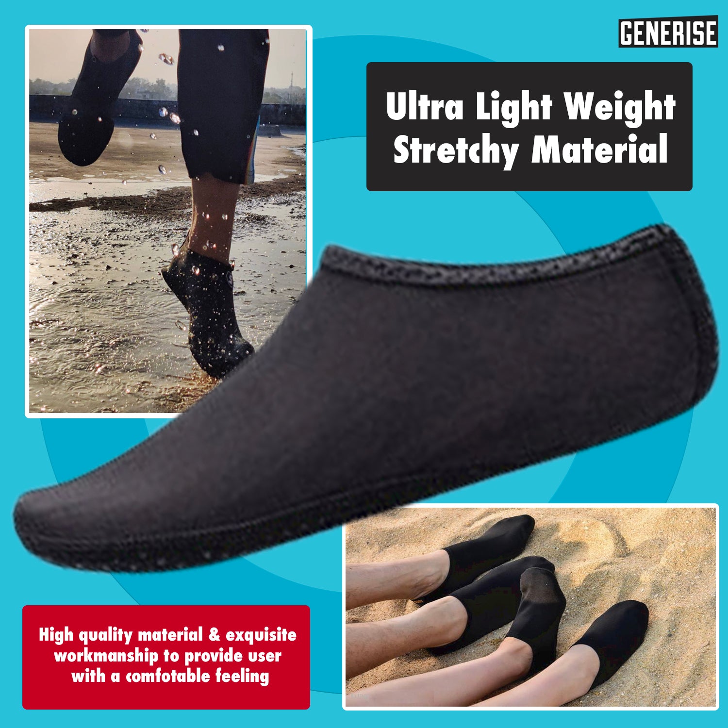 Generise Non Slip Quick Dry Water Shoes - Pair