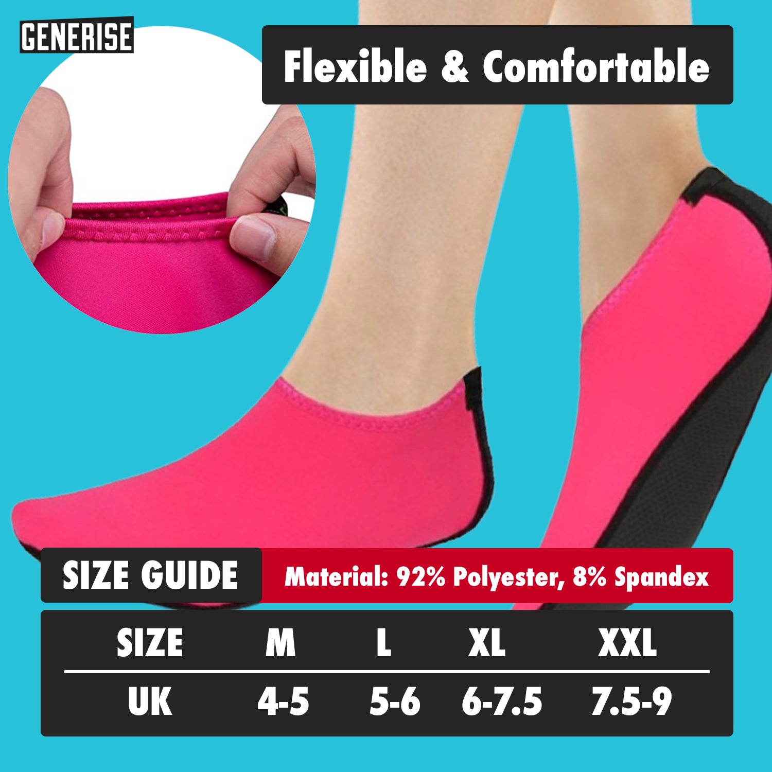 Generise Non Slip Quick Dry Water Shoes - Pair