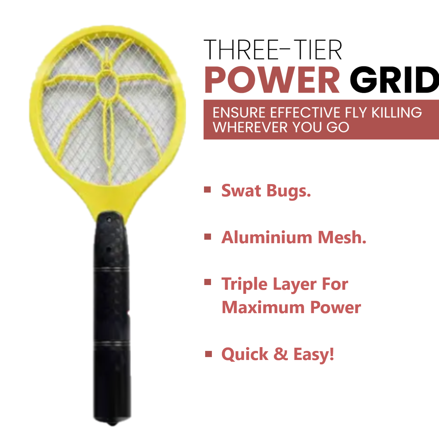 Generise Electric Bug Zapper – Bug Free Living with Delivery (Yellow with Black Handle)